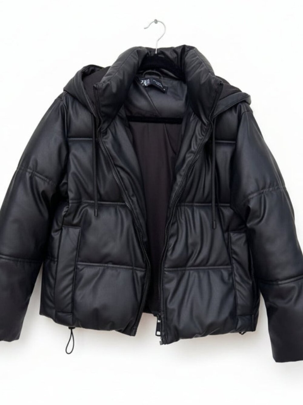 Zara Faux Leather Puffer Jacket Size XS